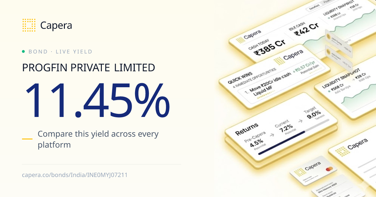 PROGFIN PRIVATE LIMITED (INE0MYJ07211) — compare across bond platforms ...